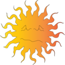 download Angry Hot Sun clipart image with 0 hue color