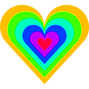 download 6 Color Heart clipart image with 45 hue color