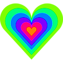 download 6 Color Heart clipart image with 90 hue color