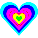 download 6 Color Heart clipart image with 180 hue color