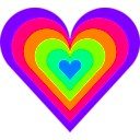 download 6 Color Heart clipart image with 270 hue color