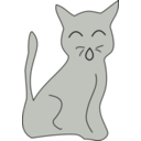 download Simple Cat clipart image with 0 hue color