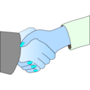 download Handshake With Black Outline White Man And Woman clipart image with 180 hue color