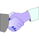 download Handshake With Black Outline White Man And Woman clipart image with 225 hue color