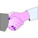 download Handshake With Black Outline White Man And Woman clipart image with 270 hue color