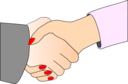 Handshake With Black Outline White Man And Woman