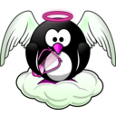 download Penguin In Heaven clipart image with 270 hue color