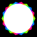 download Octadecagon Rgb Mix clipart image with 90 hue color