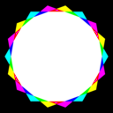 download Octadecagon Rgb Mix clipart image with 180 hue color