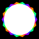 download Octadecagon Rgb Mix clipart image with 270 hue color