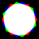 download Octadecagon Rgb Mix clipart image with 0 hue color