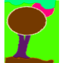 download Tree And Clouds clipart image with 270 hue color