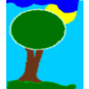 download Tree And Clouds clipart image with 0 hue color