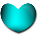 download Glossy Heart clipart image with 180 hue color