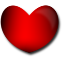download Glossy Heart clipart image with 0 hue color