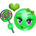 download Lollipop Girl Smiley Emoticon clipart image with 90 hue color