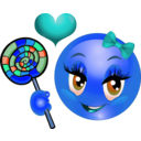 download Lollipop Girl Smiley Emoticon clipart image with 180 hue color