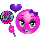 download Lollipop Girl Smiley Emoticon clipart image with 270 hue color