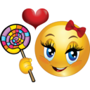 download Lollipop Girl Smiley Emoticon clipart image with 0 hue color