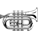 download Pocket Trumpet clipart image with 180 hue color