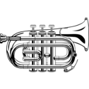 download Pocket Trumpet clipart image with 0 hue color