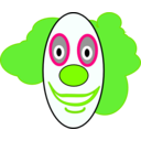 download Creepy Clown Face clipart image with 90 hue color