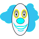 download Creepy Clown Face clipart image with 180 hue color