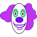 download Creepy Clown Face clipart image with 270 hue color