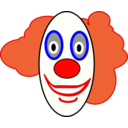 download Creepy Clown Face clipart image with 0 hue color