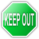 download Keep Out clipart image with 135 hue color