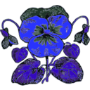 download Pansy clipart image with 180 hue color