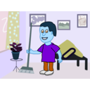download Apartment Cleaning Cartoon clipart image with 180 hue color