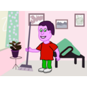 download Apartment Cleaning Cartoon clipart image with 270 hue color