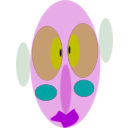 download Face With Eyes Ears clipart image with 180 hue color