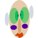 download Face With Eyes Ears clipart image with 270 hue color