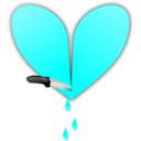 download Broken Heart clipart image with 180 hue color