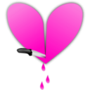 download Broken Heart clipart image with 315 hue color