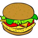 download Fast Food Lunch Dinner Chicken Burger clipart image with 0 hue color
