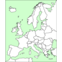 download Europe Outline clipart image with 270 hue color