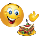 download Delicious Smiley Emoticon clipart image with 0 hue color