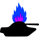 download Burning Tank clipart image with 225 hue color