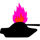 download Burning Tank clipart image with 315 hue color