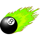 download 8ball With Flames clipart image with 45 hue color