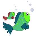 download Green Fishes clipart image with 45 hue color