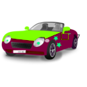 download Red Blue Convertible Sports Car clipart image with 90 hue color