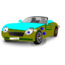 download Red Blue Convertible Sports Car clipart image with 180 hue color