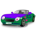 download Red Blue Convertible Sports Car clipart image with 270 hue color