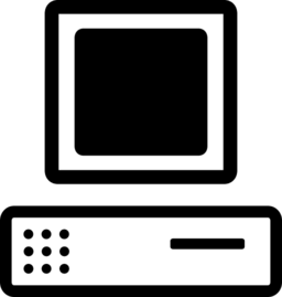 B W Cartoon Computer Base Monitor