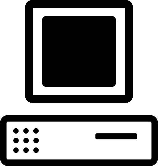 B W Cartoon Computer Base Monitor