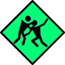 download Zombie Warning Road Sign clipart image with 90 hue color